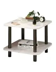 [SOGA] Stone Pattern Ceramic Side Table 60cm in White