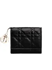Lady Dior Lotus Wallet in Black