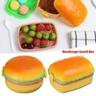 Set Burger Hamburger Food Container Bento Lunchbox Lunch Box Double Tier