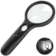 Lighted Magnifying Glass 3X 45x Magnifier Lens - Handheld Magnifying Glass wi...
