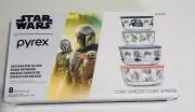 Pyrex Star Wars Decorated Glass Food Storage Container 8 Piece Set Free Shipping
