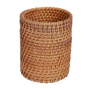 Rattan Chopsticks Tube Shovel Spoons Bucket Dinner Knives Forks Tableware Storage Box Home Storage (haoyi)