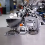 S&S 1250CC Silver Cylinder Coversion Kit Flat Top 10:3:1 Harley XL 86-15