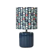 Safia Ceramic Base Fabric Share Desk Table Light Lamp Blue