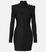 [Balmain] Balmain Lettre D'Amour jacquard minidress UK 12 black
