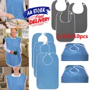 1-10PCS Adult Bibs, Adult The Eldly Bib Adult Washable Dining Bibs For Elderly