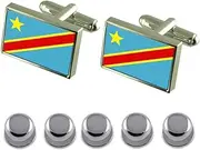 [Select Gifts] Shirt Dress Studs Congo-Kinshasa Flag Cufflinks