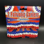 Adult's Womens Burlesque Set of 2 Patriotic Garters Armbands