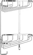 Croydex QM260241 Medium Chrome 2-Tier Corner Basket Shower Caddy, 5 Year Rust Free Guarantee