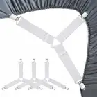 Ray Tour Bed Sheet 4 Elastic Strap Fasteners - Holds Mattress Cover Firmly White