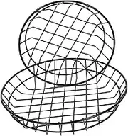 2pcs Fast Food Basket Stainless Steel Serving Container for Popcorn Chips Snacks Compact Design for Fried Chicken Fruits Space Saving Kitchen Accessory