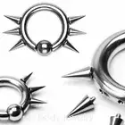 1 Pc Easy Snap On Captive Bead Ring W/ Internally Threaded Spikes