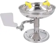 Hyuduo Emergency Eye Wash Station Continuous Water Stainless Steel Hands Eye Washer Easy Installation Protective Dust Covers with Nozzles for Industrial Use NPT Thread