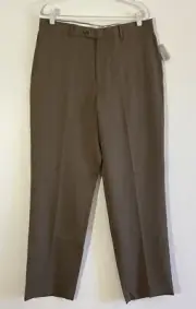 Talbots Men’s Dress Pants 36/34 Brown Lyocell Blend Flat Front NWT