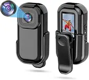 Mini Action Camera, 1080P Back Clip Video Camera with Color Screen, Magnetic Base, 2.4Ghz WiFi Anti Shake Vlogging Camera with Loop Recording, 500mAh Battery, Supports Up to 128G