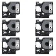 6PK Black on Silver Label Tape 1/2"*23ft For DYMO D1 45022 LabelManager 160 450