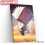Paint By Numbers Kit Book Abstract Painting Adult Framed Oil Decor Canvas DIY