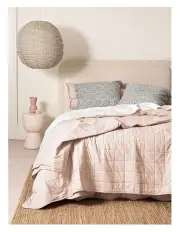 [Aura Home] Chambray Coverlet in Shell Pink