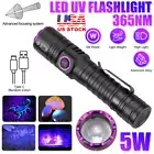 LED Flashlight UV 365nm Blacklight Detector Pocket Lamp Type C Charging Torch !!