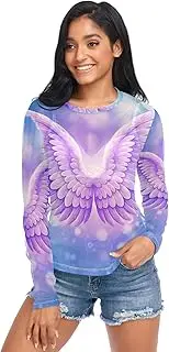 [RPLIFE] Soft Purple Angel Wings Blue Long Sleeve Fishnet Top, Sexy Mesh Top S-XXL
