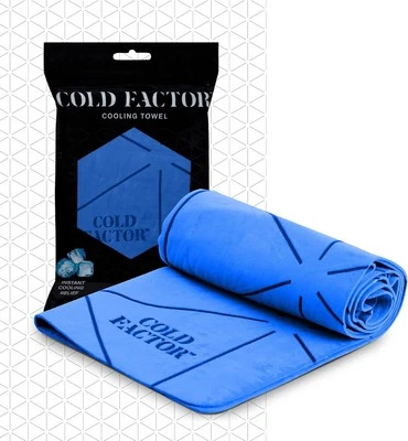 COLD FACTOR Cooling Neck Towel-Chill Pad Lasts 5 Hours Premium 13x29.5, Blue