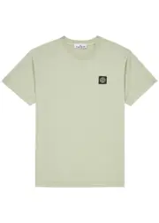 Stone Island Logo Cotton T-shirt - Light Green S