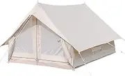Outdoor Camping Tent, 4 Season Canvas Yurt Tent, Easy Set Up for Camp Backpacking Hiking Outdoor, Cotton Bell Tent for Winter Camping Hello