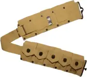 (Pack of 2) U.S M1923 WWII Springfield 10 Pocket Canvas Belt- 50Inches