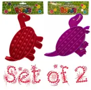 (Set of 2) 8''-10'' Cute Red & Purple Dinosaur Bubble POPPER Fun Fidget Toy
