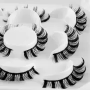 False Eyelashes D Curly Russian Strip Lashes Natural Wispy Fluffy Eye Lashes ...
