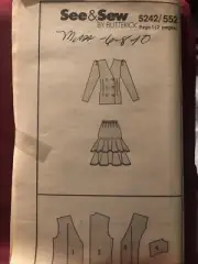 5242 Vintage Uncut Butterick SEWING Pattern Jacket Skirt 6 8 10 SEE SEW EASY OOP