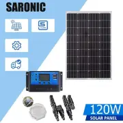 12V 120W Mono Solar Panel Home Off Gird Caravan Battery Charging+ 30A Regulator