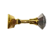 Pair 2 pieces Holdbacks for Curtain Tiebacks - Gold stem with 40mm glass diamond top 9cm