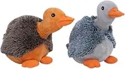 DAFORERAL 2-Pack Plush Duck Dog Toys with Squeaker, Soft Chew Toys for Dogs, Short Fleece Fabric, Comforting and Interactive Toy for Boredom Relief and Training