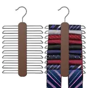 Tie Hanger,Tie Organizer for Closet 20 Storage Capacity,Wooden 1 Walnut