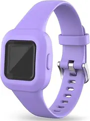 Bands intended for Garmin Vivofit jr.3 intended for Kids Soft Silicone Waterproof Bracelet Accessories Sports Watch Strap Wristbands Replacement intended for Vivofit jr 3 Fitness Tracker Boys Girls (Purple)