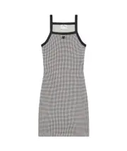 Courrèges Houndstooth-Pattern Straight Hem Mini Dress XL,L,XXL,M houndstooth white/black