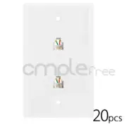 20x Phone Wall Plate RJ11 RJ12 Double Telephone Modular Duplex CAT3 6P 4C NEW