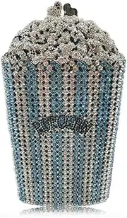 [DJBM] Luxury Women Popcorn Rhinestone Clutch Evening Bag Crystal Clutch Purses Diamond Clutch for Women Evening Party