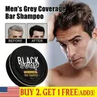Men's Grey Coverage Bar Shampoo Hair Darkening Black Soap - Grey Hair Cover