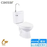 在飛比找momo購物網優惠-【CAESAR 凱撒衛浴】附洗手器省水馬桶/管距30(CB1