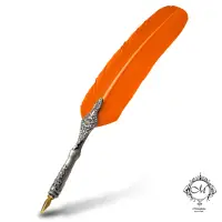 在飛比找momo購物網優惠-【Manufactus】義大利進口橘色羽毛沾水筆(羽毛沾水筆