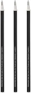 Legami - Erasable Gel Pen Refill Set of 3 - Height 13cm - Heat Sensitive Ink Black Tip 0.7mm