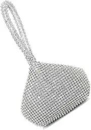 [BESTYASH] Fashionable Rhinestones Evening Bag Purse Shoulder Bag Triangle Rhinestones Clutch Ideal for Wedding Prom Night Out