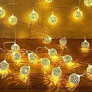 tongfeng Disco String Lights,Rechargeable String Lights with Sparkling Mirror Balls - Party Ornaments for Christmas Tree, Window, Porch, Balcony, Stairs, Corridor