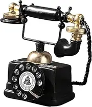 Vintage Rotary Phone - Old Fashioned Corded Phones for Shelves | Shelf Decorations for Living Room, Aesthetic Sculpture Room D?cor Resin Retro Old Fashioned Corded Phones for Shelves