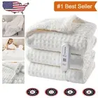 Ultra-Soft 50x60 Electric Blanket with Waffle Fleece - Safe & Stylish Beige