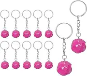 [uxcell] Disco Ball Keychain, 12 Pcs 70s Disco Keyring 3cm Disco Ball Party Favors Mirror Ball Keychain Party Supplies for Christmas Party Decorations, Rose Red