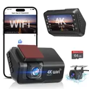 Dash Cam Front and Rear Camera, 4k+1080P WiFi Dual Dash Cam with APP, 3’’ IPS...