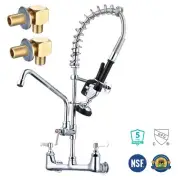 Aquaterior Wall Mount Pre-Rinse Faucet w/ Installation Kit 26" Height Sprayer